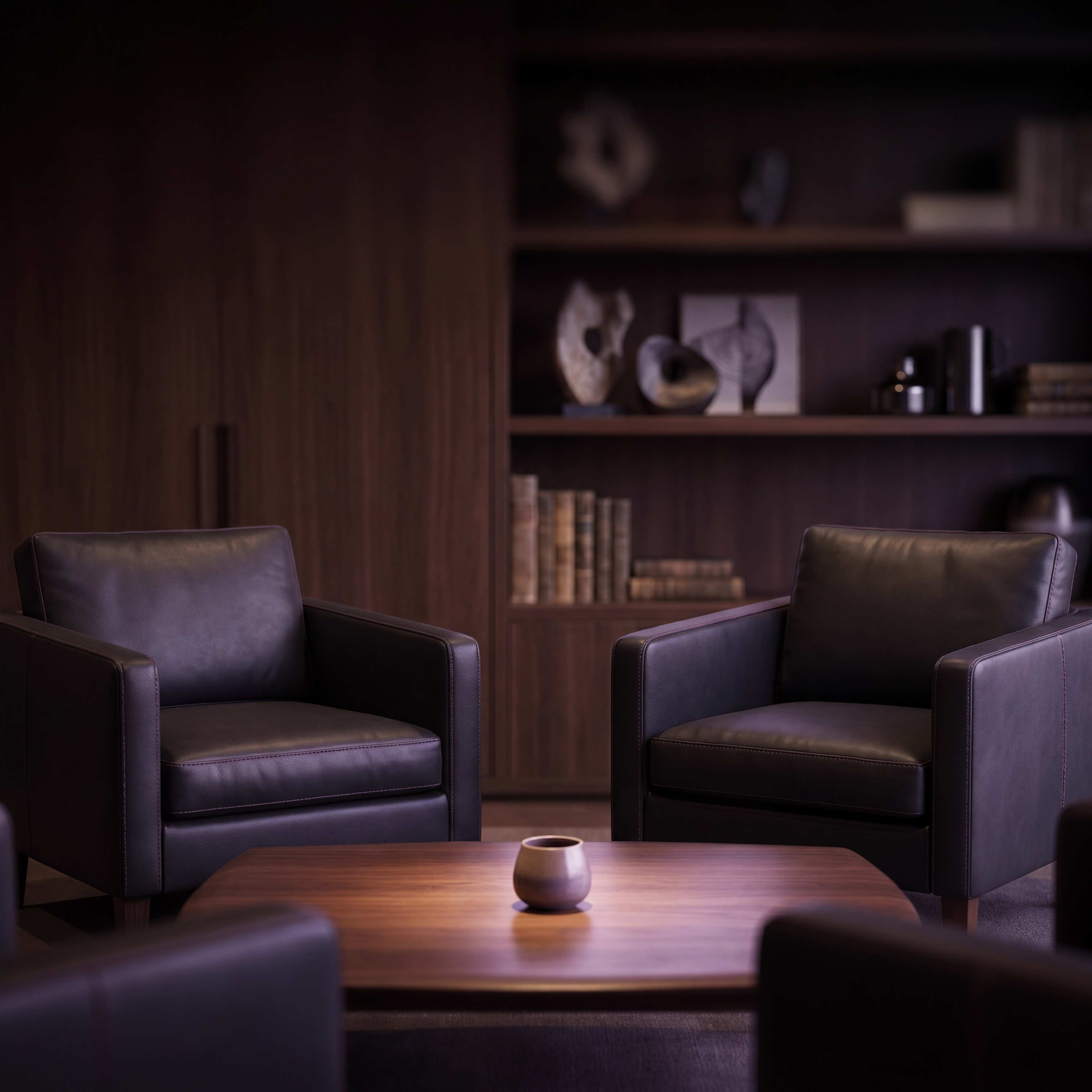 A quiet seating area in the adviser's office